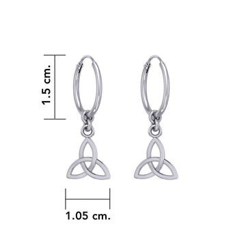 Celtic Knotwork Silver Triquetra or Trinity Knot Hoop Earrings TER2056 - Jewelry